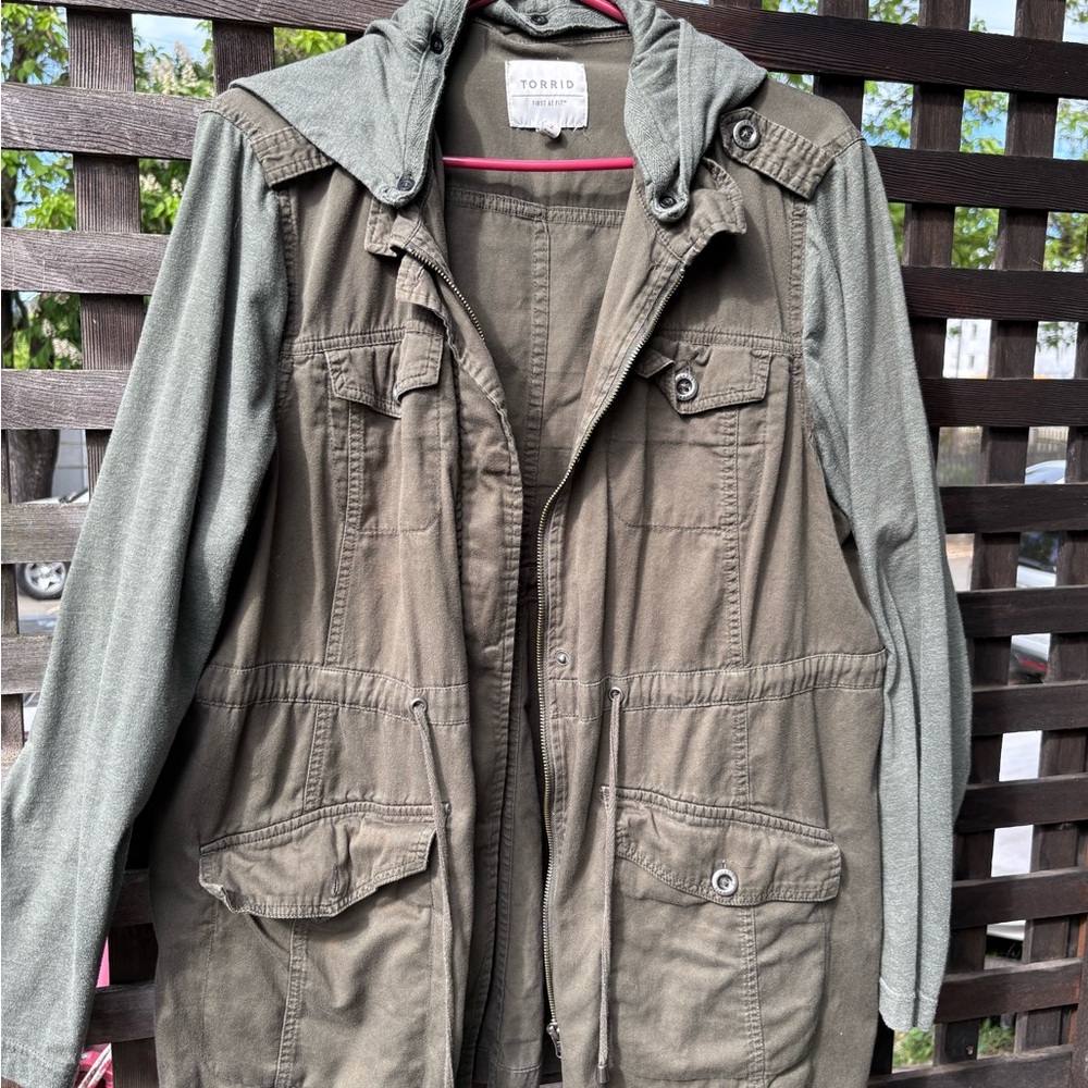 Torrid Women's Olive Green Hooded Jacket
